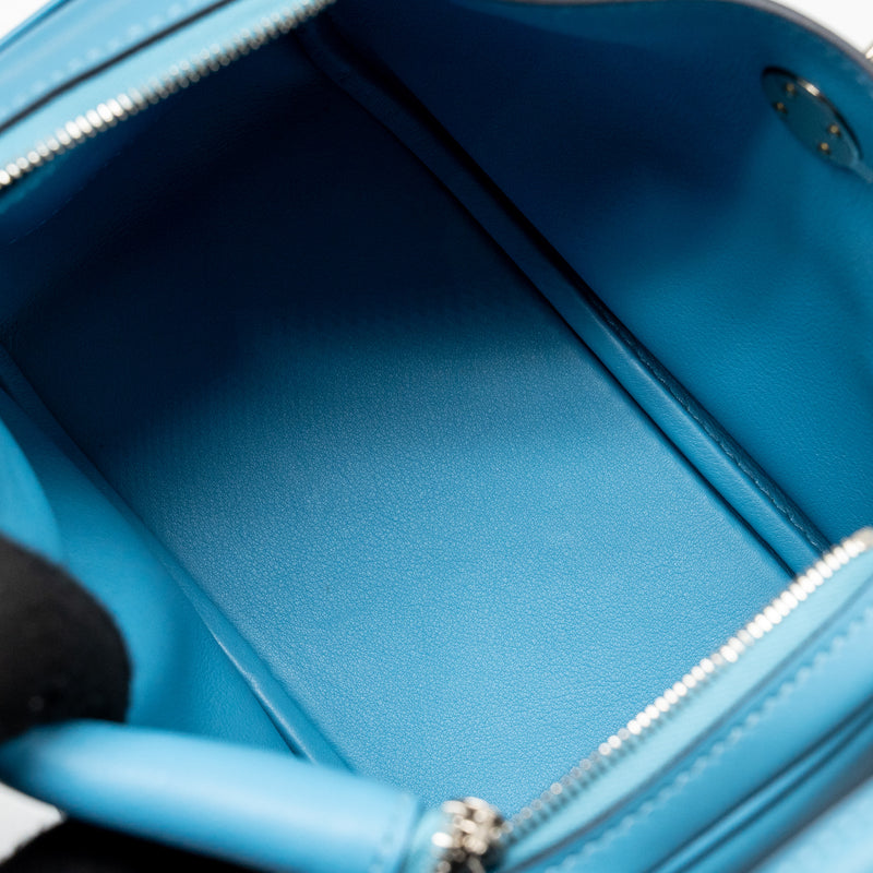 Hermes Mini Lindy Swift Blue de Nord SHW Stamp Y
