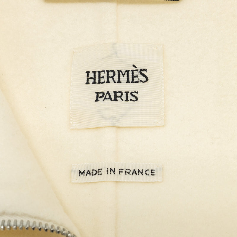 Hermes Size 32 Cashmere Coat White