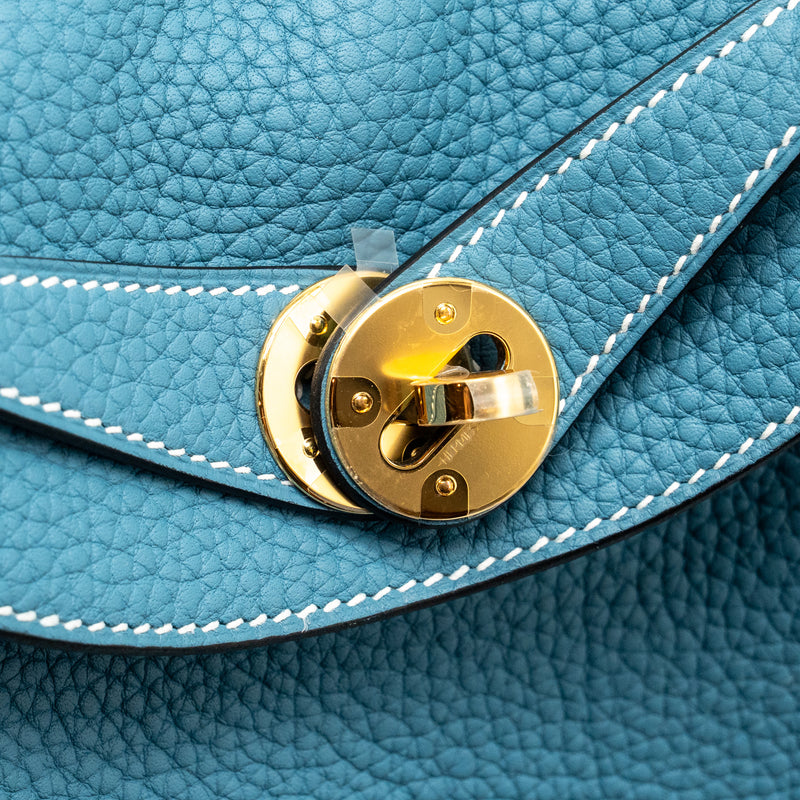 Hermes Lindy 26 Clemence New Blue Jean GHW stamp B