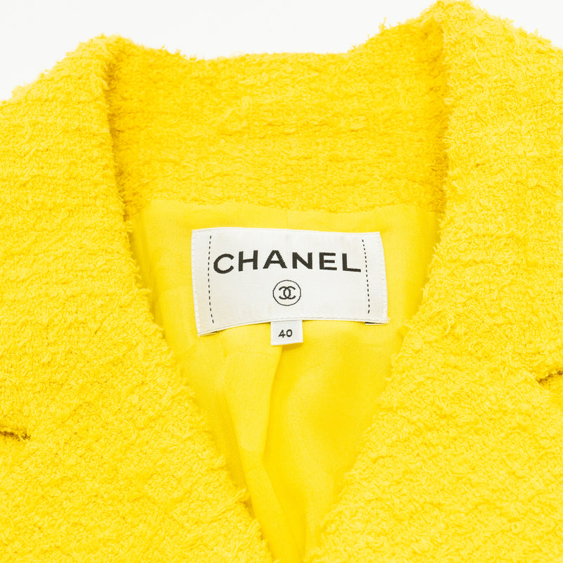 Chanel Size 40 22S Tweed Jacket Yellow