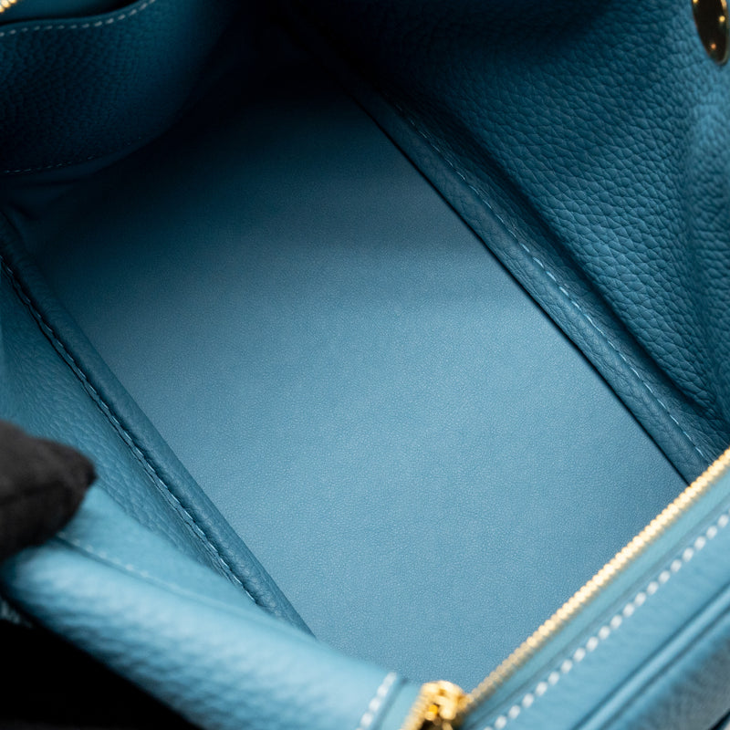 Hermes Lindy 26 Clemence New Blue Jean GHW stamp B