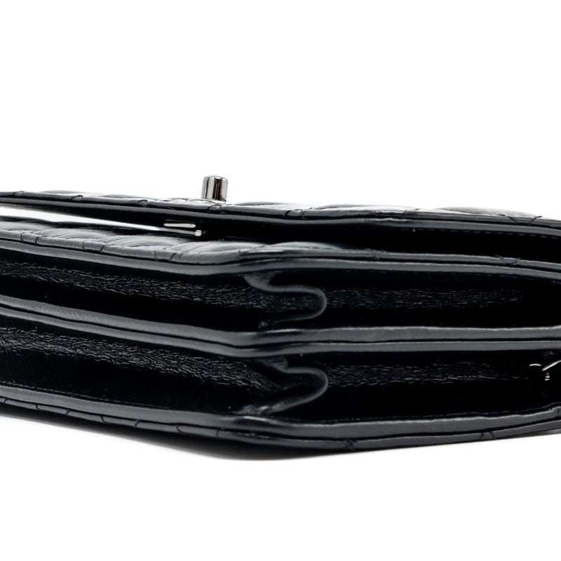 Chanel Crystal Top Handle Mini Flap Bag Calfskin Black with Black Hardware (Microchip)