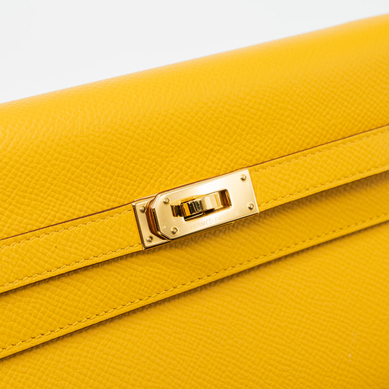 Hermes kelly to go epsom jaune amber GHW stamp Z