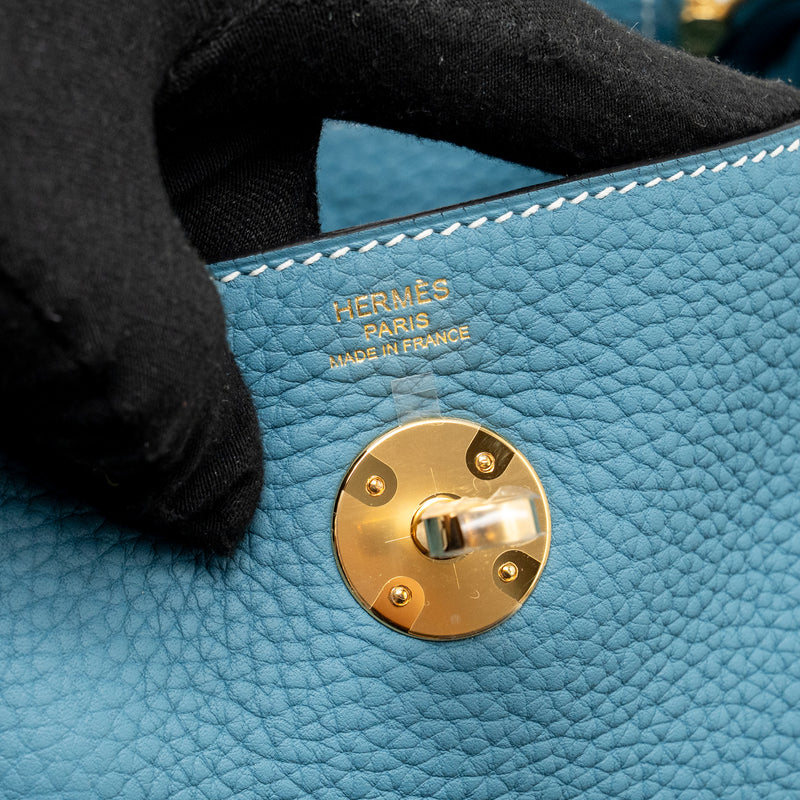 Hermes Lindy 26 Clemence New Blue Jean GHW stamp B
