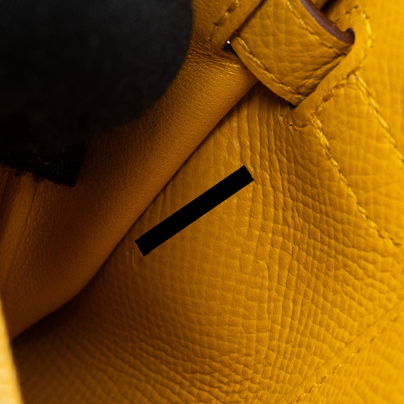 Hermes kelly to go epsom jaune amber GHW stamp Z