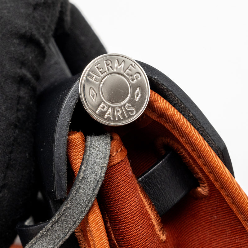 Hermes Herbag 31 Zip bag canvas/ hunter leather cuivre / black SHW stamp A