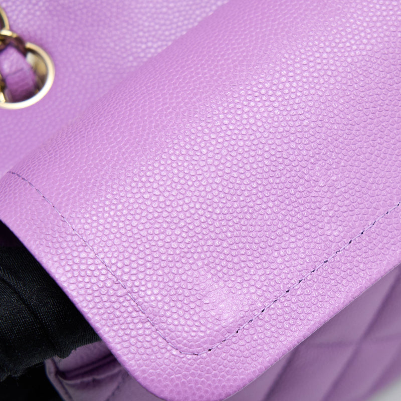 Chanel 22S Small Classic Double Flap Bag Caviar Purple LGHW (Microchip)