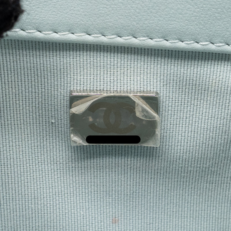 Chanel Small Boy Bag Calfskin Light Blue SHW (Microchip)