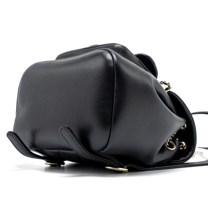 Chanel 24P Mini Duma Backpack Calfskin Black LGHW (Microchip)