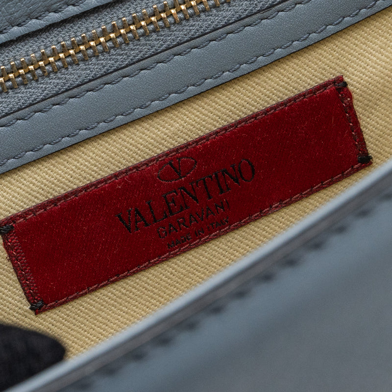 Valentino Garavani Rockstud Glam Lock Chain Bag Leather Light Blue LGHW