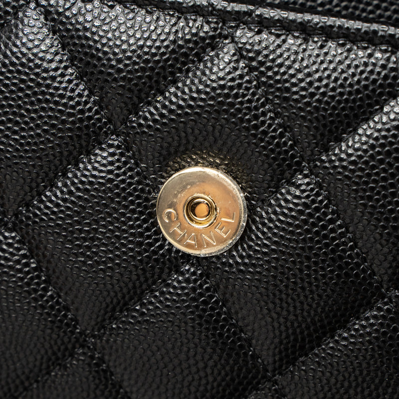 Chanel 23P Top Handle Mini Flap Bag Caviar Black LGHW (Mcrochip)