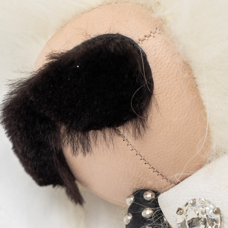 Fendi Karl Lagerfeld Keyring Charm Black/ White Fur SHW