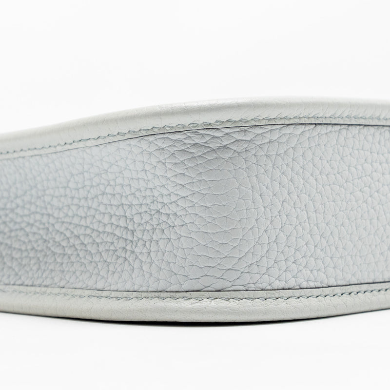 Hermes Mini Evelyn Clemence Bleu Pale/Bleu Indigo SHW Stamp Y