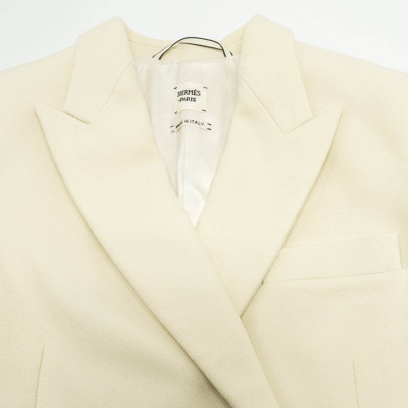 Hermes Size 36 Jacket Polyamide / Wool white