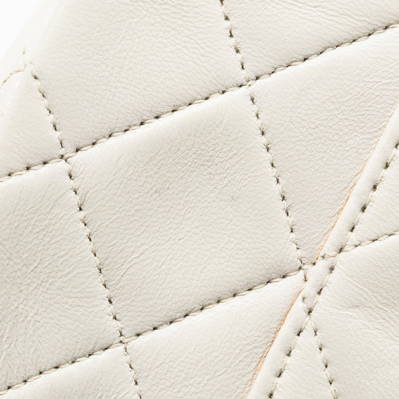 Chanel vintage Medium Classic Double Flap Bag Lambskin White GHW