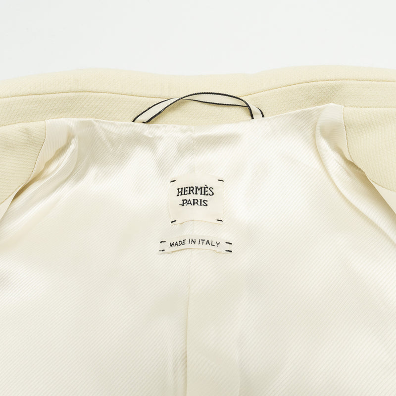 Hermes Size 36 Jacket Polyamide / Wool white