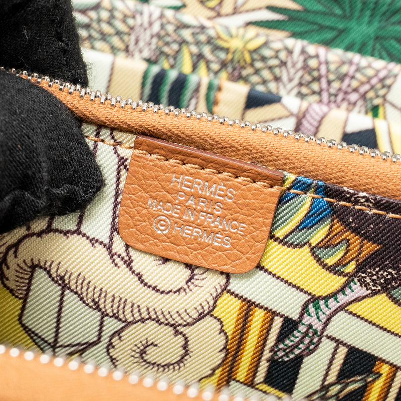 Hermes silk in classique long wallet Epsom gold SHW Stamp W