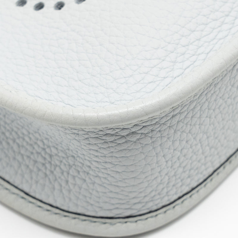 Hermes Mini Evelyn Clemence Bleu Pale/Bleu Indigo SHW Stamp Y