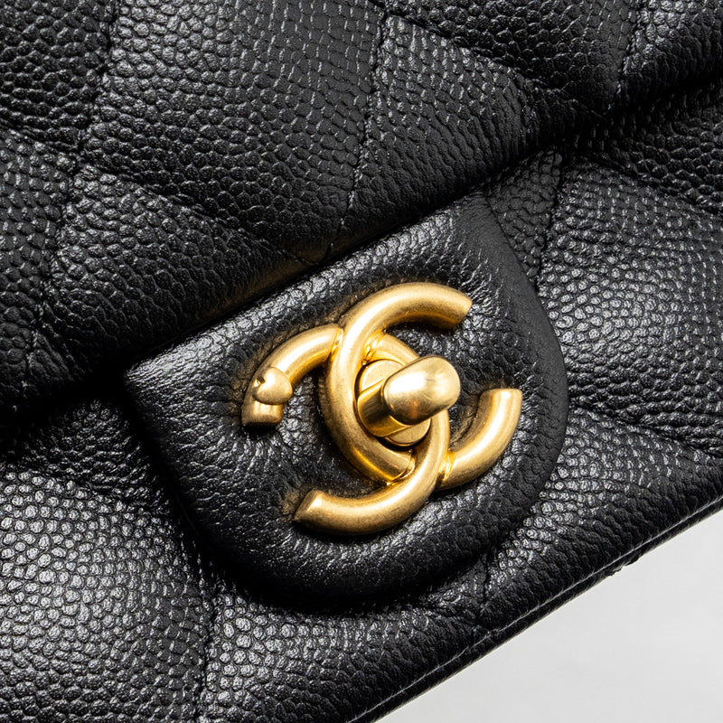 Chanel Coco Love Mini Flap Bag Adjustable Chain Caviar black GHW (microchip)