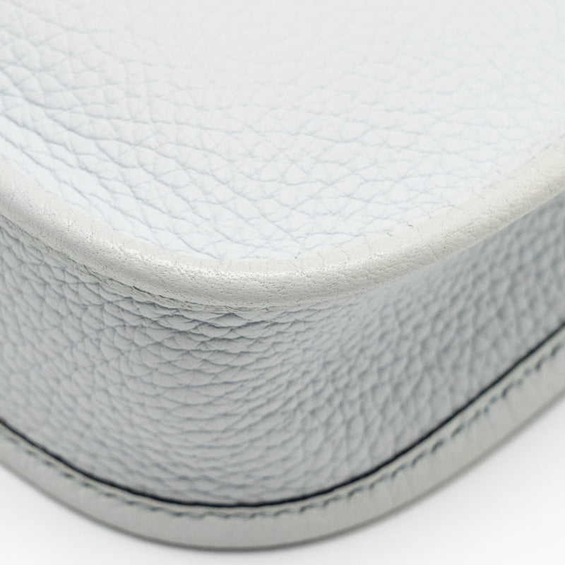 Hermes Mini Evelyn Clemence Bleu Pale/Bleu Indigo SHW Stamp Y