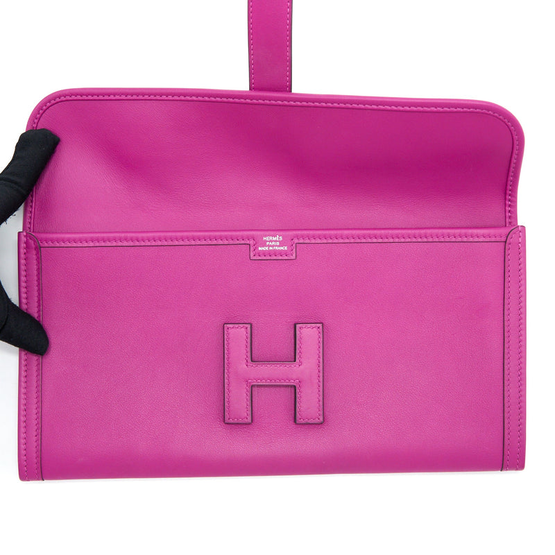 Hermes Jige Elan 29 Clutch Swift L3 Rose Purple Stamp A