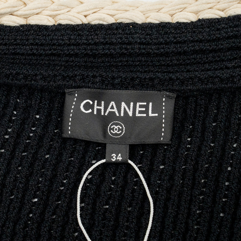 Chanel size 34 22C cardigan Cotton/Polyamide black / ecru