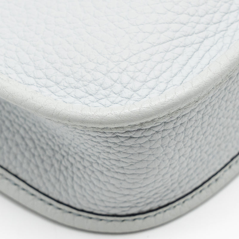 Hermes Mini Evelyn Clemence Bleu Pale/Bleu Indigo SHW Stamp Y