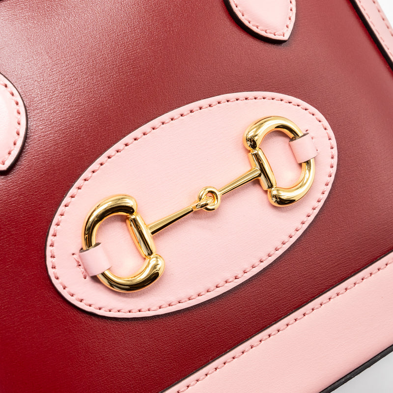 Gucci Horsebit 1955 mini top handle bag calfskin multicolour pink GHW