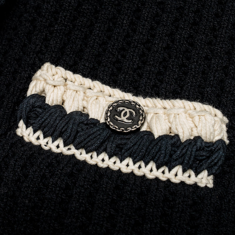 Chanel size 34 22C cardigan Cotton/Polyamide black / ecru
