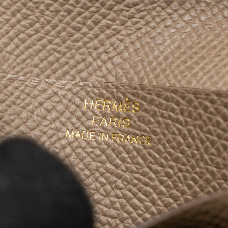 Hermes Bearn Compact wallet Epsom Etoupe GHW Stamp W