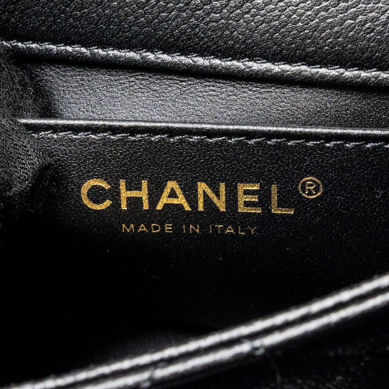 Chanel Coco Love Mini Flap Bag Adjustable Chain Caviar black GHW (microchip)