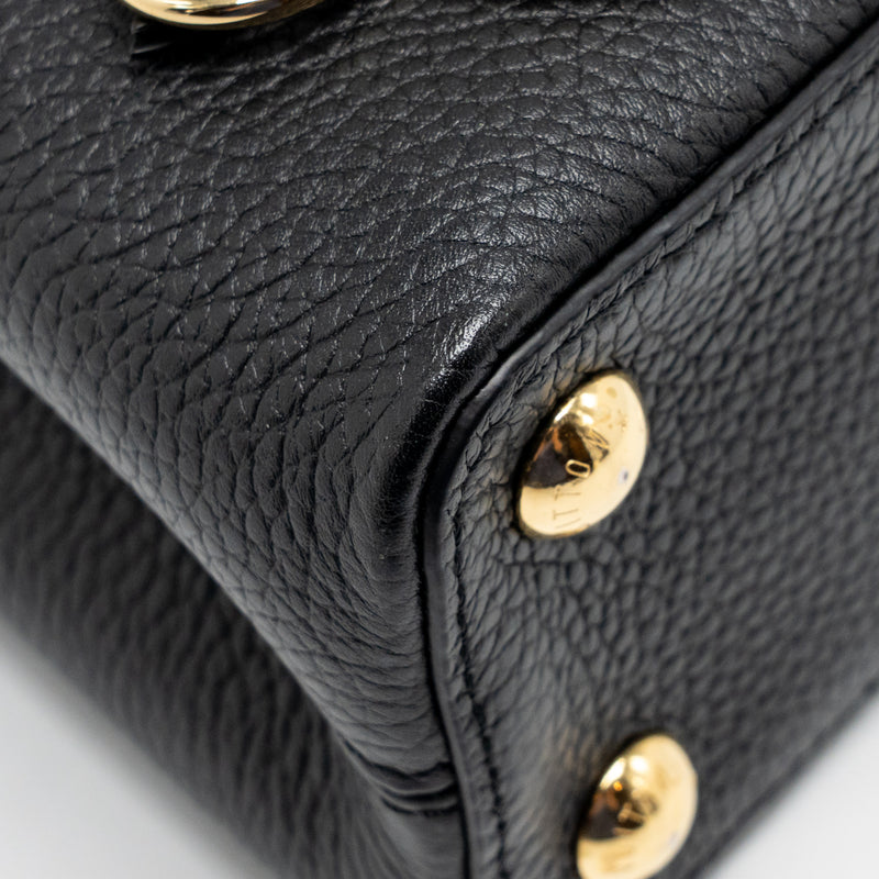 Louis Vuitton Capucines BB with Monogram Flower Embellishments Taurillon Black GHW