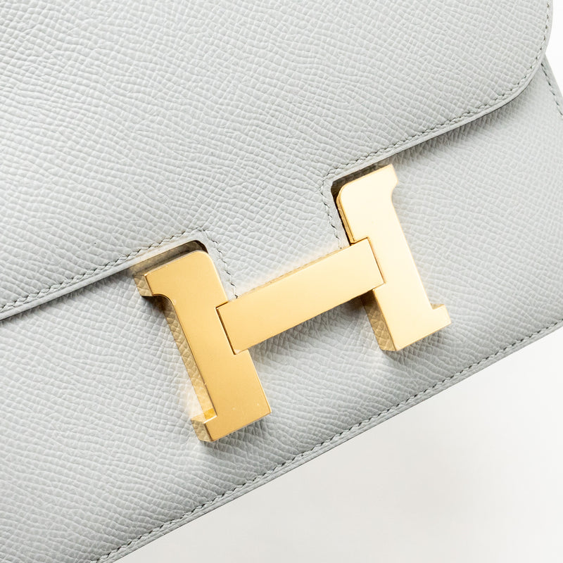 Hermes Mini Constance Epsom 8U Bleu Glacier GHW Stamp W