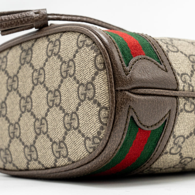 Gucci Ophidia mini Bucket Bag GG Supreme Canvas Beige / Ebony GHW