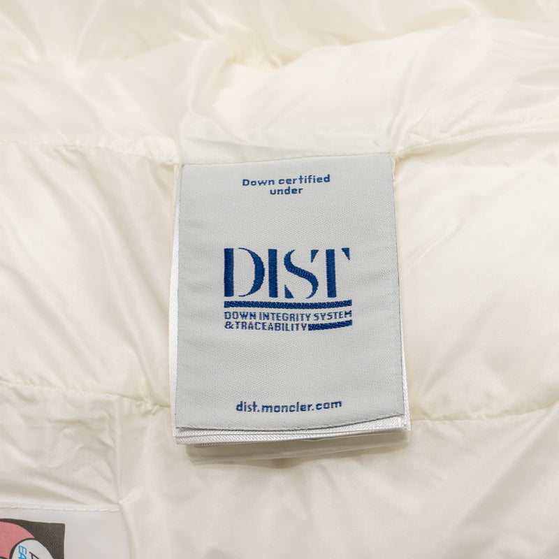 Moncler Size 0 Glareins Braided Trim Hooded Short Down Jacket Polyamide White