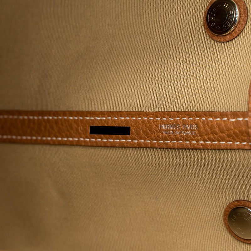 Hermes Garden Party 36 Canvas/Leather Trench/Gold SHW Stamp U