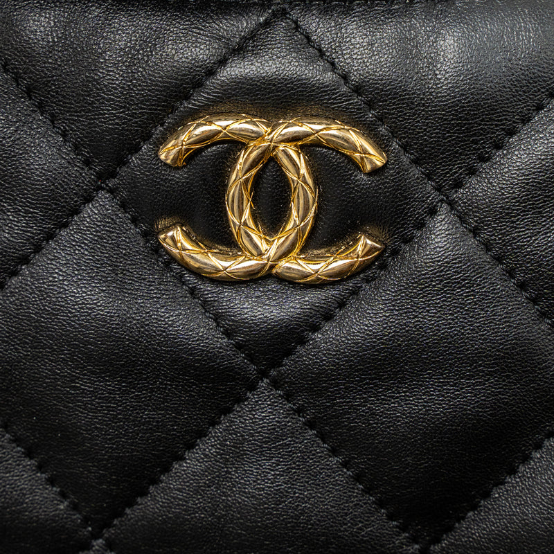 Chanel 22B Hobo Bag Lambskin Black GHW(Microchip)