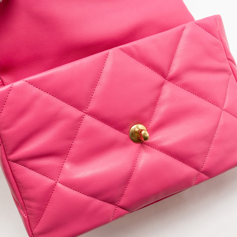 Chanel Large 19 Bag Lambskin Pink Multicolour Hardware (microchip)