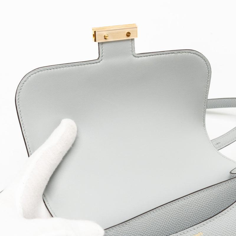 Hermes Mini Constance Epsom 8U Bleu Glacier GHW Stamp W