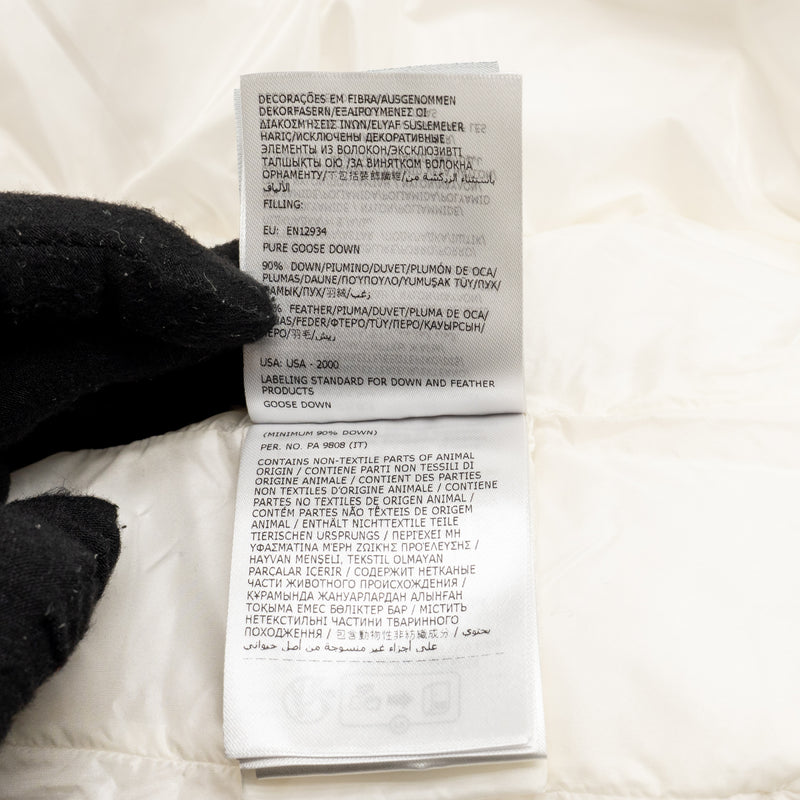 Moncler Size 0 Glareins Braided Trim Hooded Short Down Jacket Polyamide White