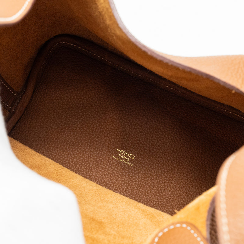 Hermes Picotin 18 Lock Bag Taurillon Maurice Gold GHW Stamp D