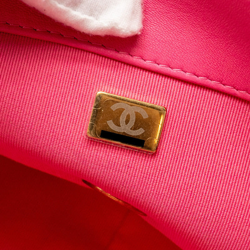 Chanel Large 19 Bag Lambskin Pink Multicolour Hardware (microchip)