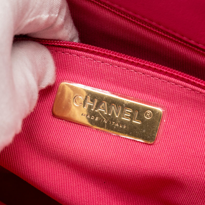 Chanel Large 19 Bag Lambskin Pink Multicolour Hardware (microchip)