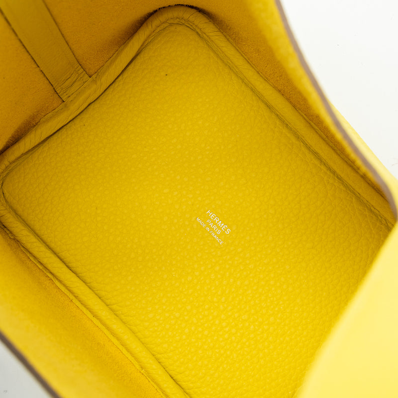 Hermes picotin 18 lock bag clemence Lime SHW stamp U
