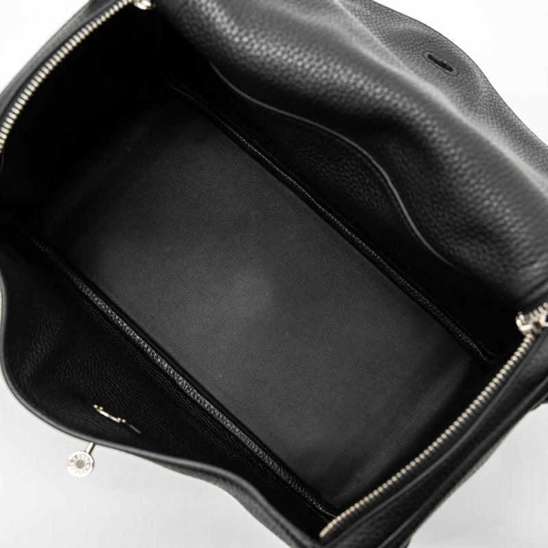 Hermes Lindy 30 Clemence Black SHW Stamp C