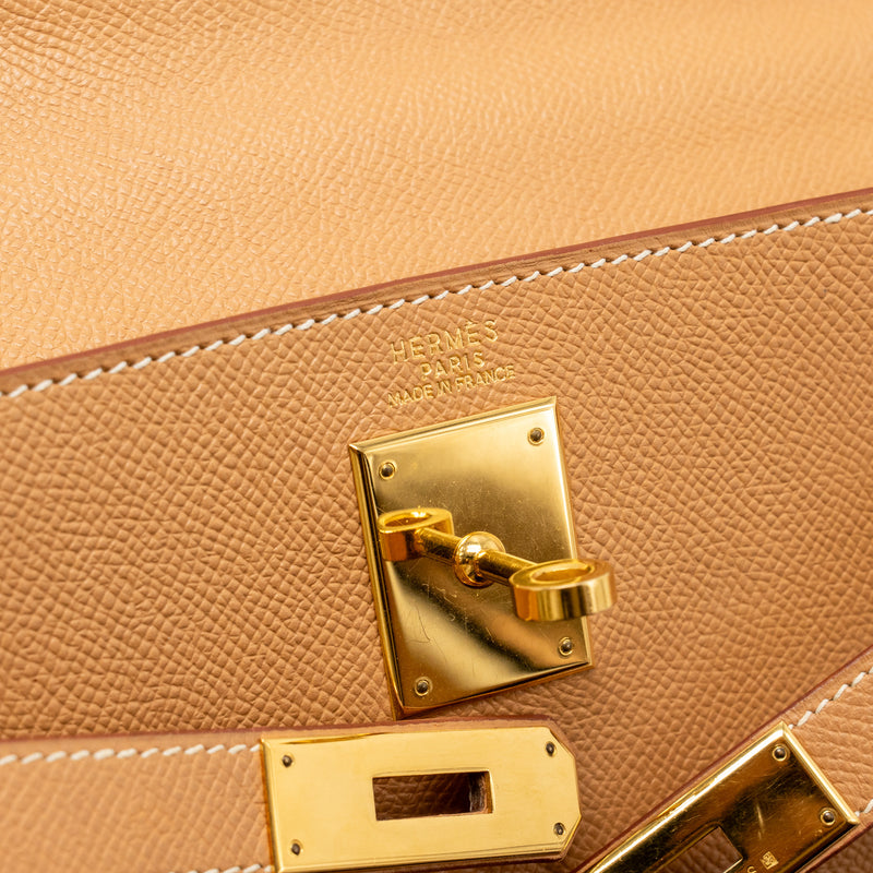 Hermes Kelly 32 Epsom Naturel Sable GHW Stamp Square A