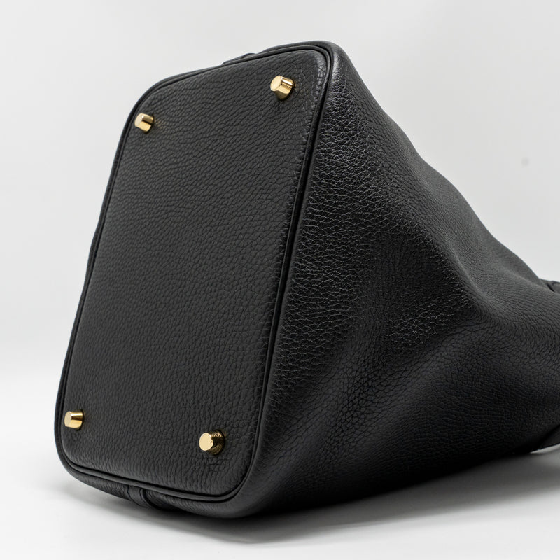Hermes Picotin 22 Clemence Black GHW Stamp Z