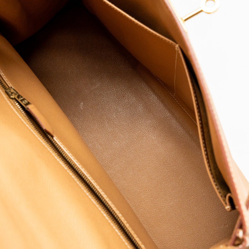 Hermes Kelly 32 Epsom Naturel Sable GHW Stamp Square A