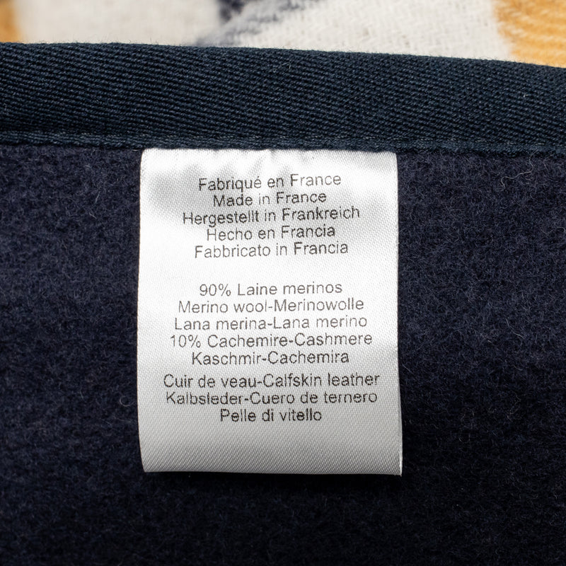 Hermes Reversible Camail Poncho Merino Wool/Cashmere Navy/Camail