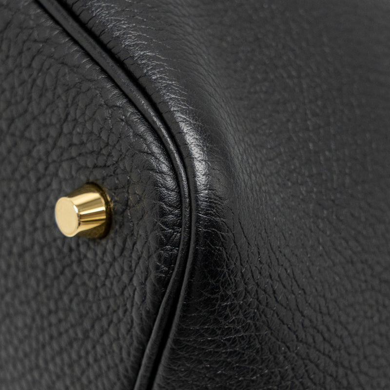 Hermes Picotin 22 Clemence Black GHW Stamp Z